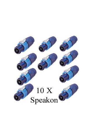 Speakon Jak Gesı 10 Adet - Erkek 4 Pin Speakon Jak Konnektör