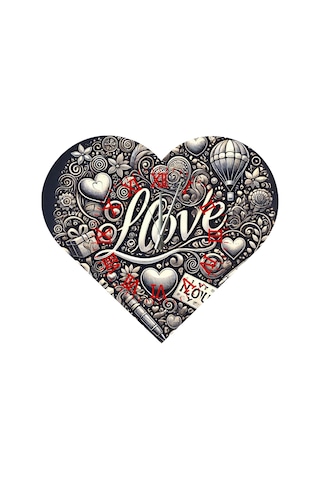 Ti-play Ks33 Kalp Şeklinde 30x30 Cm Hediyelik Duvar Saati ÇOk Renkli