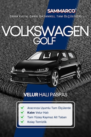 Volkswagen Golf 7 2016 Halı Paspas Velur Paspas Kumaş Paspas Oto Paspas
