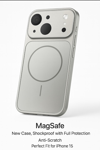 İphone 15 Ag Glass Magsafe Siyah Kaliteli Kılıf Yeni Trend Şok Emici & Tam Koruma, 5 Renk Gri