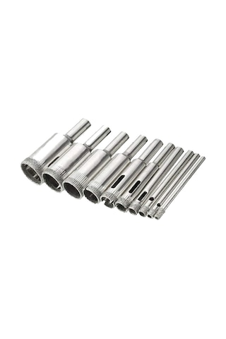 Kangvka 10'lu Elmas Matkap Ucu Seti 3-18mm - Cam, Seramik, Mermer, Tuğla Delme Aleti