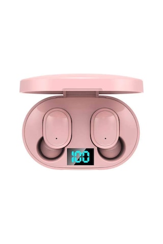 E6s Led Ekran Tws Kablosuz Bluetooth Kulaklık Pembe