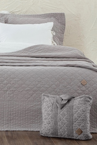 Ecocotton Reha Gri Çift Kişilik %100 Organik Pamuk Yatak Örtüsü Seti 240 260 Cm Gri