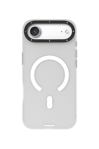 Apple Uyumlu iPhone 17 Air Kılıf M-safe Şarj Özellikli Youngkit Hidden Sand Serisi Kapak Beyaz Beyaz