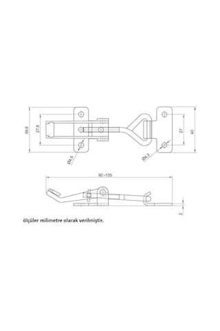 4 Adet Ayarlı Gergi  Kilidi Kaput Mandalı Kovan Kilidi Kod 41-003