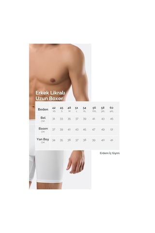 Weweus Beyaz 3'lü Erkek Süper İnce Doğal Bambu Lüks Uzun Boxer 1013 Beyaz