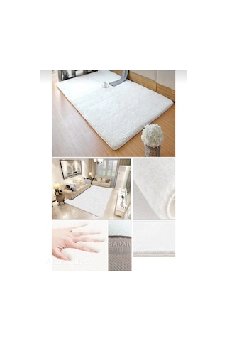 Altun Carpet Lükx Kar Beyaz Post Pelüş Kaymaz Taban Halı 150 ... Beyaz