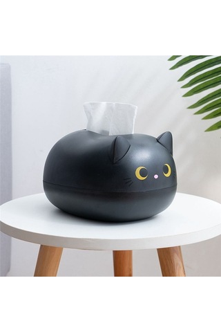 Xurunkeji Sevimli Oturma Odası Peçete Saklama Kutusu Mutfak Kağıt Kutusu Masaüstü Tuvalet Kağıdı Tutucu Banyo Yatakhanesi İçin - Siyah Siyah