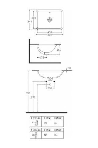 Ideal Strada Tezgah Altı Lavabo Beyaz