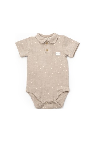 Bebek 2li Kısa Kollu Badi Müslin %100 Pamuk, Bebek Ve Yenidoğan Serisi - Ekru