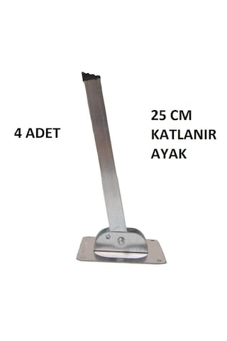 4 Adet Katlanır Metal Sofra Ayağı-katlanır Ayak 25 Cm Krom
