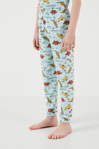 Lela Desenli % 100 Pamuk Bisiklet Yaka Erkek Çocuk Pijama Takımı 6651001 Mint