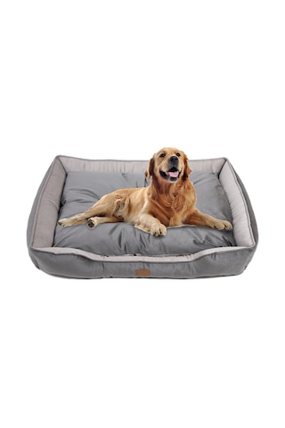 Büyük Boy Kedi Köpek Yatağı 105x80cm - Minderli - Gri