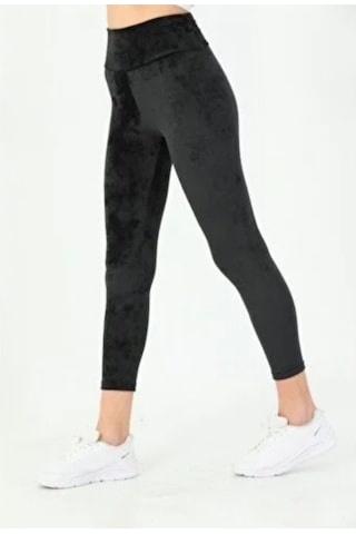 Vogsign Fransız Kadife Yüksek Bel Tayt SiYAH