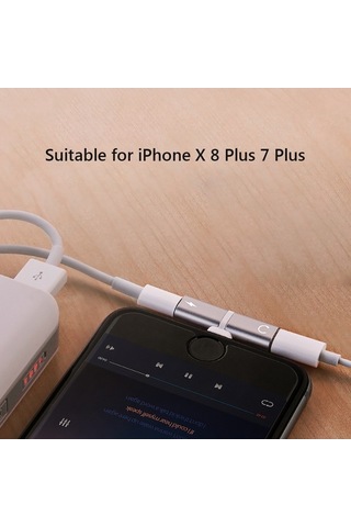 Sandwich İphone Uyumlu 7/8 Plus Ve X İçin Çift Lightning Adaptörü, Müzik Dinleme, Şarj, Arama, Veri Transferi İle Aluminum Min