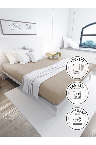 Favora Battal Boy Lastikli Penye Çarşaf - Kahverengi