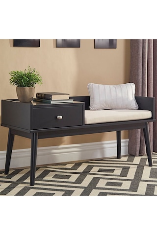 Skyler Siyah Ahşap Benç