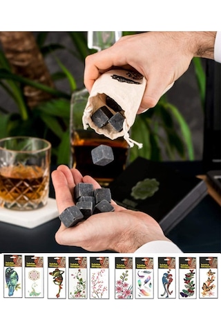 Kayra Premium Mermer Buz Küpü Viski Taşı Içecek Soğutma