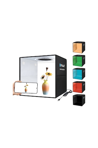 Puluz 30 CM Katlanır Yüksek 97 CRI Halka Işık Fotoğraf Aydınlatma Stüdyosu Çekim Çadır Kutusu Kiti Siyah