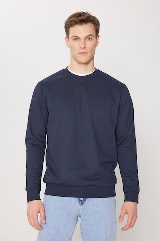AC&Co / Altınyıldız Classics Standart Fit Normal Kesim Pamuk Bisiklet Yaka Erkek Sweatshirt Lacivert