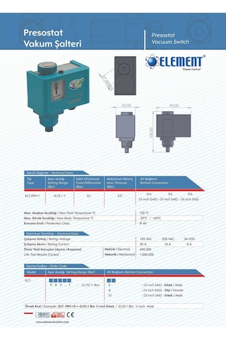 Element Elt-prv-1 Vakum Prosestat - Vakum Şalteri