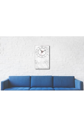 Decorıta Cam Saat | Mermer Desen Çok Renkli