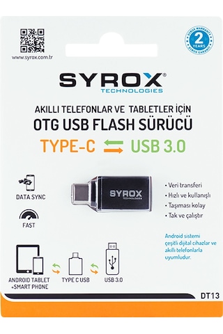 Syrox DT13 USB 3.0 to Type-C Dönüştürücü