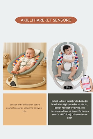 Safezone Sensörlü Elektrikli Otomatik Sallanan Ana Kucağı