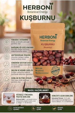 Kuşburnu 200g, Yabangülü, Itburnu, Itgülü, Gülelması, Yiric, Roseship, Doğal Ve Katkısız