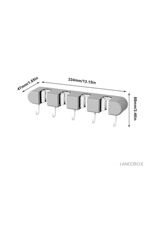 Honmex Plastik Süpürge Tutucu: Yüksek Yük Kapasitesi, Boşluk Tasarımı İle Temizlik Aletlerini Düzenle Gri