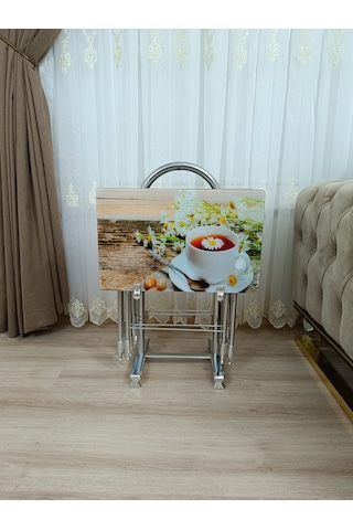 Çanta Zigon Sehpa,4'lü Sehpa, Zigon Sehpa, Camlı Sehpa - Fincan