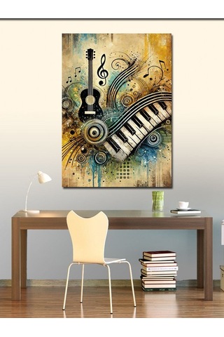 Kanvas Tablo Müzik Ve Sanat Motifi 70cmx100cm