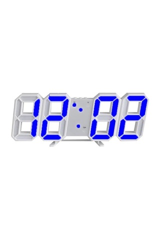 Mavi Led Dijital Dekoratif Masa Veya Duvar Saati Çok Renkli