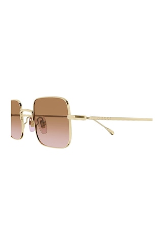 Gucci Gg 1813s 004 41 Unisex Kare Gold Metal Güneş Gözlüğü Altın