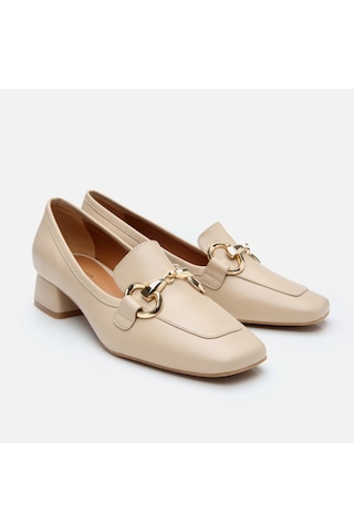 Hotiç Kadın Deri Bej Tokalı Kalın Topuklu Loafer 01ayh303990a310 Bej-beıge Bej