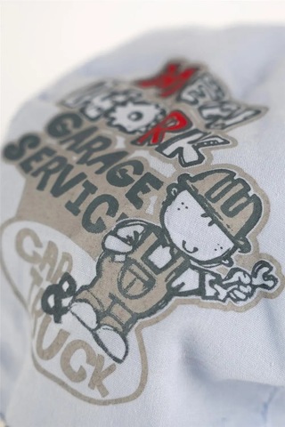 Erkek Çocuk Mavi Resimli Kareli Kasket Şapka Mavi