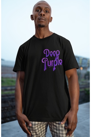 Sevbano Deep Purple Rock Metal Müzik Grubu Sırt Baskılı Unisex Oversize T Siyah