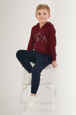 U.s. Polo Assn Beauty Girl Bordo Erkek Çocuk Eşofman Takımı Bordo - Lacivert