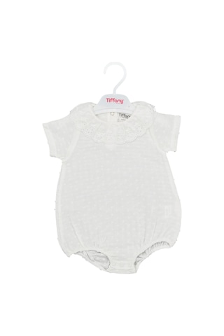 Tiffany Baby & Kids Tiffany Müslin Newborn Pure Theme Yarım Kol Fırfır Body 10008 Ekru