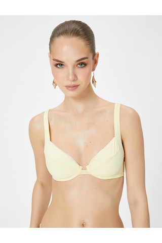 Koton Bikini Üstü Dantel Şeritli Balenli Sarı 4sak10174mm Sarı