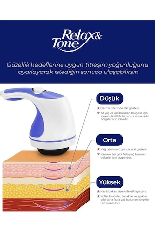 Relax Spin Tone Rl-060 Super Tone Sıkılaştırıcı Titreşimli Masaj Aleti Beyaz - Mavi