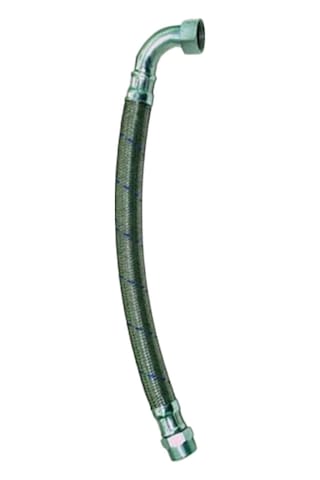 1" 16 Bar Paslanmaz Örgülü Hidrofor Hortumu Dirsekli Flex Hortum Rakor & Nipel 150 Cm