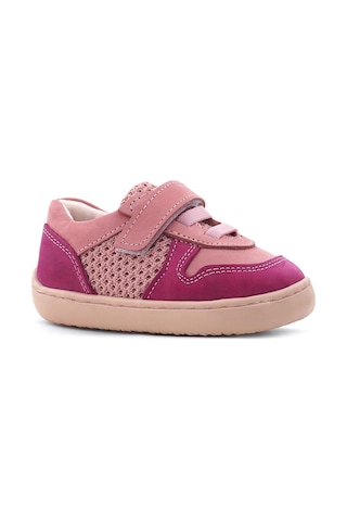 Rakerplus Bob Hakiki Deri Pembe Barefoot Cırtlı Lastikli Bebek Sneaker Ayakkabı Pembe
