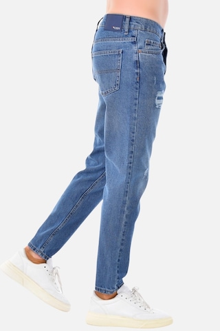 Cedy Denim Erkek Yüksek Bel Mom Jean Dar Paça Likralı Pantolon C333 Mavi