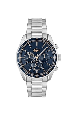 Lacoste 2011380 Quartz Çelik Gri Mavi Kadran 42 Mm Erkek Kol Saati