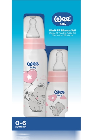 Wee Baby Klasik Biberon Seti 125 ML + 250 ML Pembe