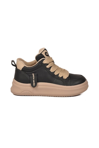 Pierre Cardin Siyah Bilek Boy Kaymaz Taban Kadın Bağcıklı Sneaker 11517 G