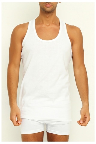 Yıldız 375 Erkek Likralı Rambo Atlet Beyaz