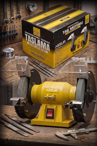 Assur 125 MM Zımpara Balta Bıçak Bileme Makinesi Taş Motoru Tezgah Üstü Taşlama Makinesi - 3067