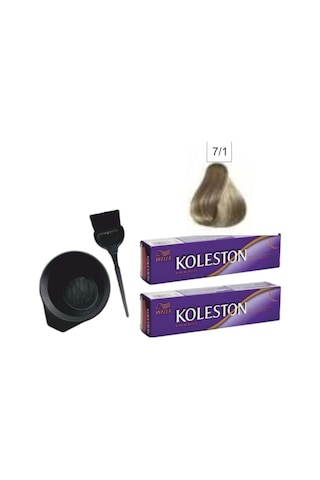 Koleston Saç Boyası 7/1 Küllü Kumral 50Ml X 2 Adet +Boyama Seti